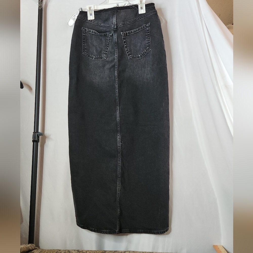 Women's Low-Rise Denim Midi Skirt - Wild Fable Black 0 - Picture 6 of 16